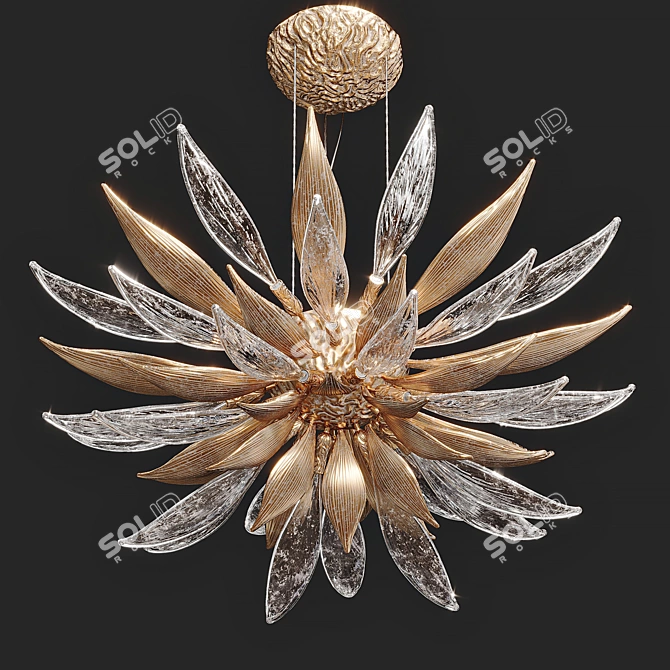 Dandelion Hope Flower Pendant Light 3D model image 3