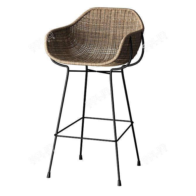 Modern Nusa Bar Stool Set 3D model image 2