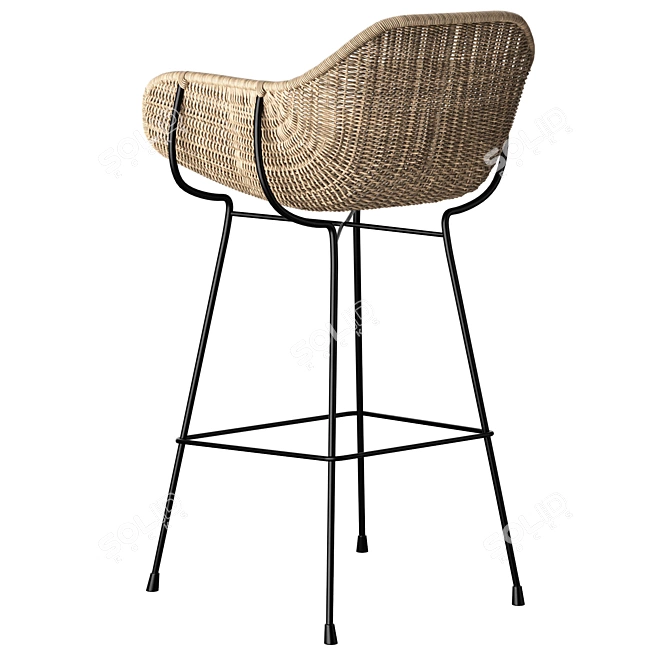 Modern Nusa Bar Stool Set 3D model image 5