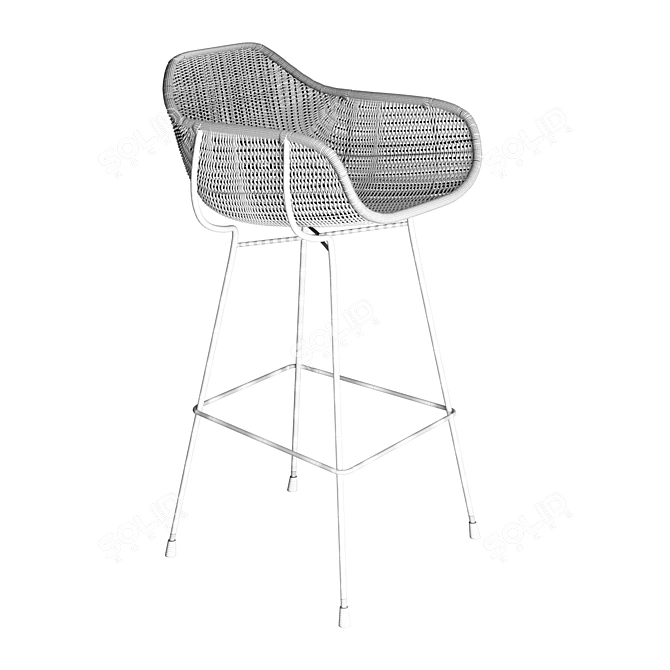 Modern Nusa Bar Stool Set 3D model image 6