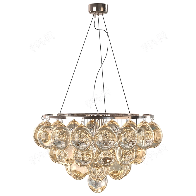 Swedish Designed Amber Pendant Light 3D model image 1