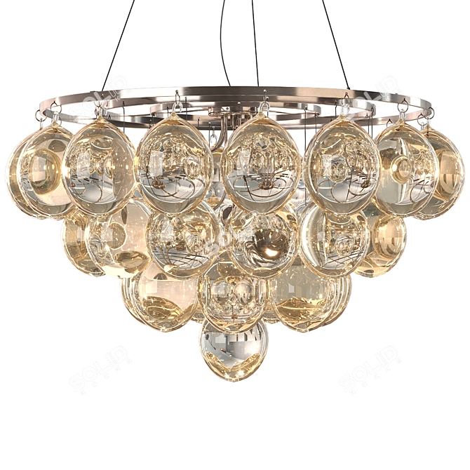 Swedish Designed Amber Pendant Light 3D model image 2