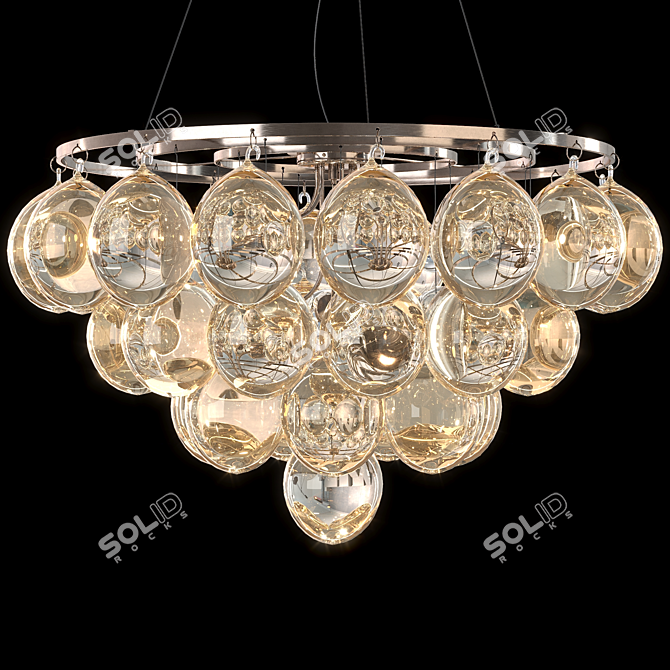 Swedish Designed Amber Pendant Light 3D model image 3