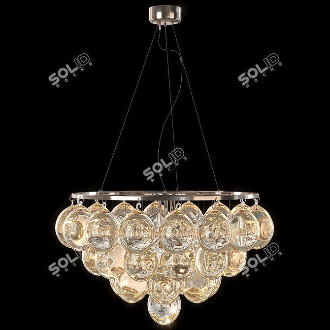 Swedish Designed Amber Pendant Light 3D model image 5