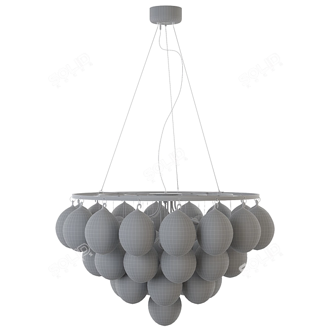 Swedish Designed Amber Pendant Light 3D model image 6