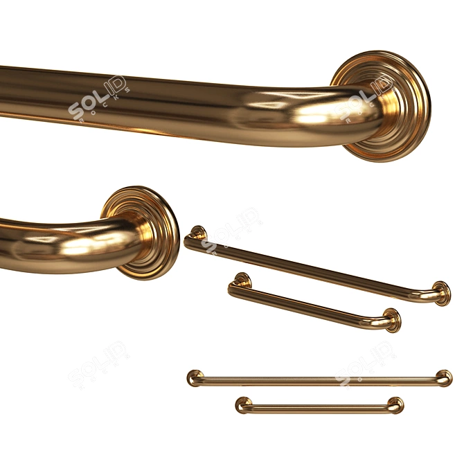 Sleek Ansel Drawer Pull 3D model image 1