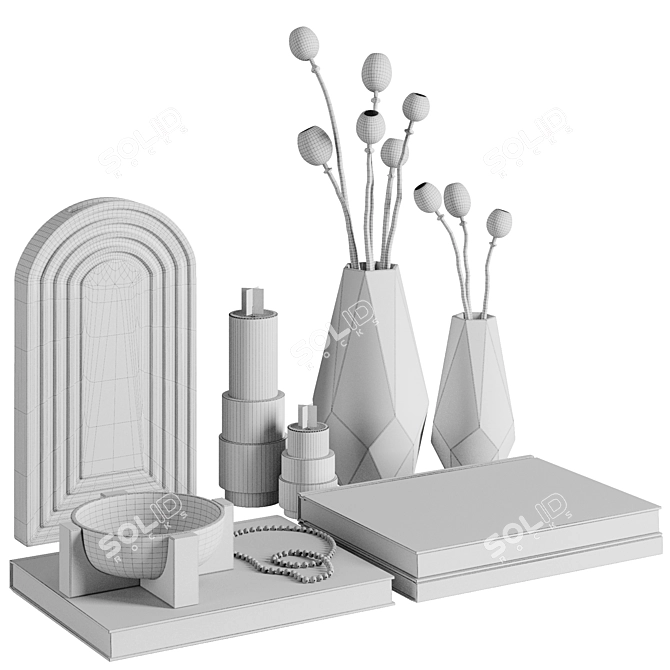 Modern Decorative Set for Home 3D model image 4