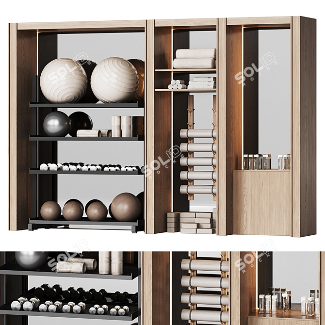  Proiron Gym Rack Wall Solution 3D model image 1