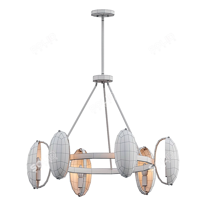 Elegant Oviform Chandelier Fixture 3D model image 3