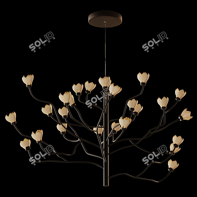 Elegant MOKUREN Pendant Light 3D model image 3