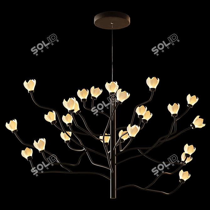 Elegant MOKUREN Pendant Light 3D model image 4