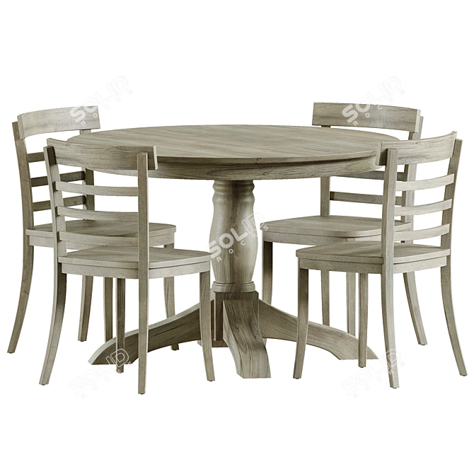 Owen Round Table & Liam Chair 3D model image 1