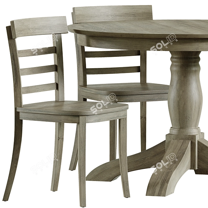 Owen Round Table & Liam Chair 3D model image 4