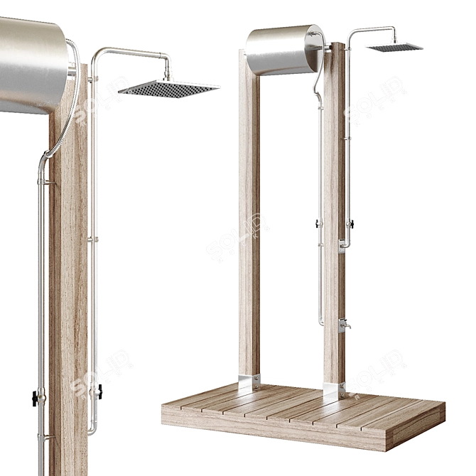 Outdoor Shower Unit with Export File 3D model image 1