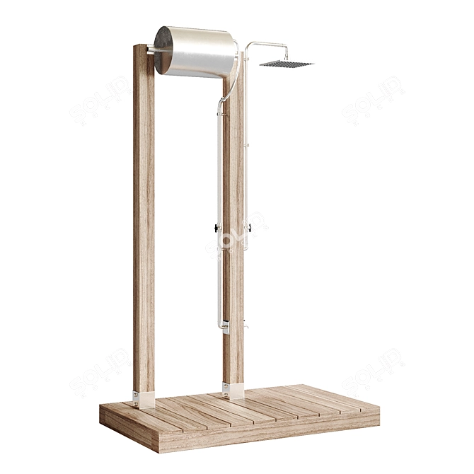 Outdoor Shower Unit with Export File 3D model image 2