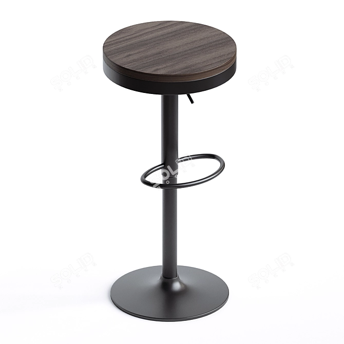 Swivel Adjustable Height Counter Stool 3D model image 2