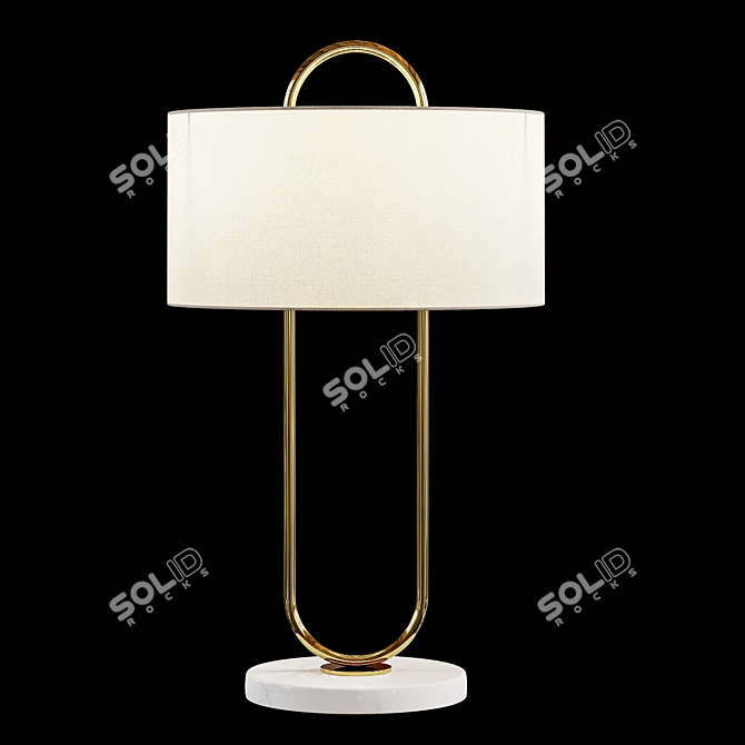 Modern Golden Marble Table Lamp 3D model image 4