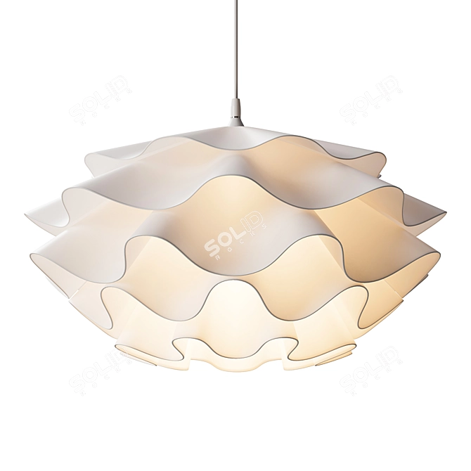 Sleek White Pendant Light 3D model image 1