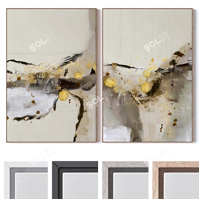 Premium Large Wall Art Set 3D model image 1