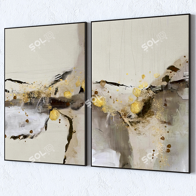 Premium Large Wall Art Set 3D model image 3