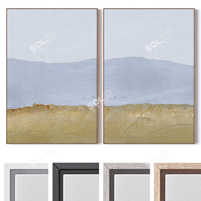 Wall Art Set with Frames 3D model image 1