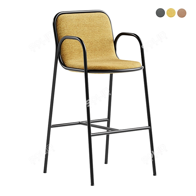 Modern Multimaterial Barstool with Corona Render 3D model image 1