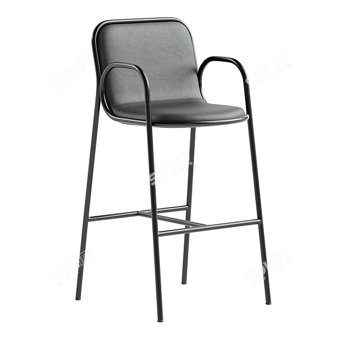 Modern Multimaterial Barstool with Corona Render 3D model image 2