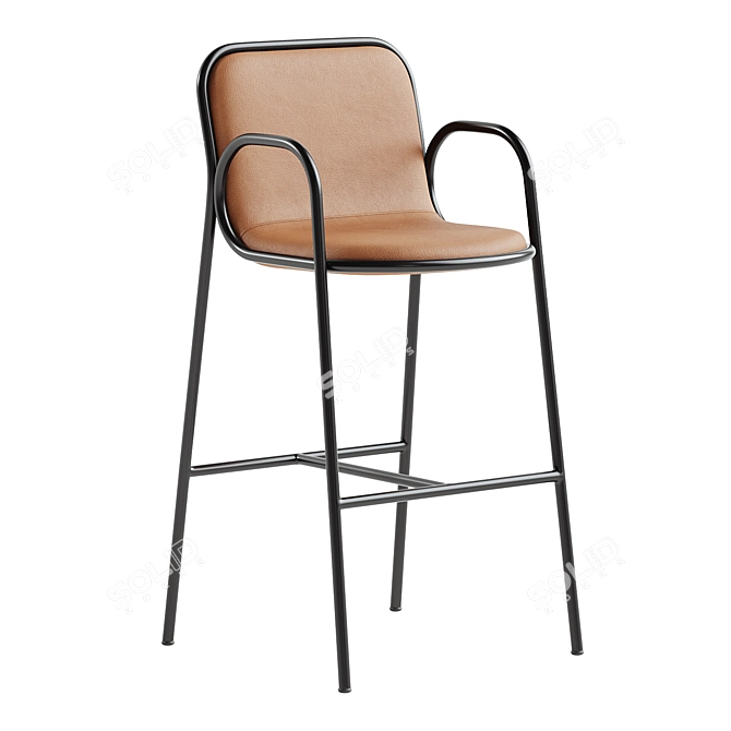 Modern Multimaterial Barstool with Corona Render 3D model image 3