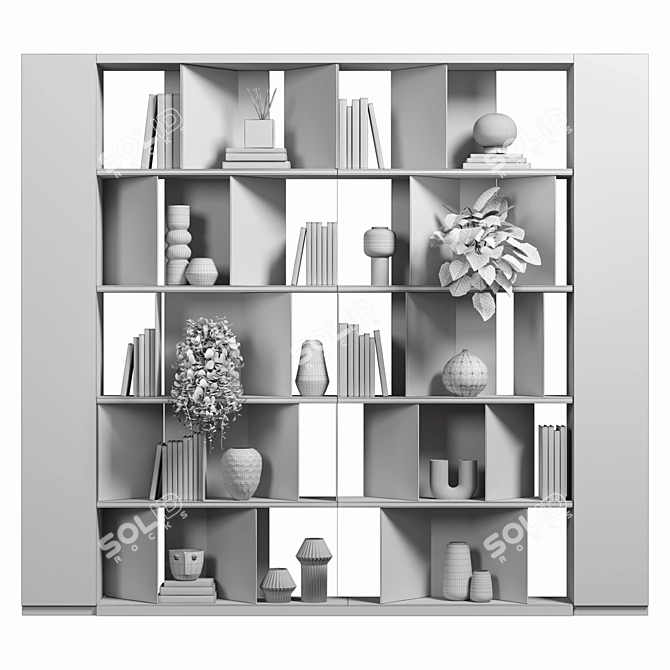 Modular Cabinet with Shelves 3D model image 4