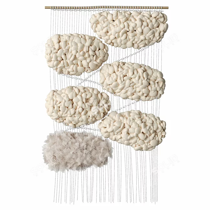 White Cloud Tapestry Wall Hanging 3D model image 2