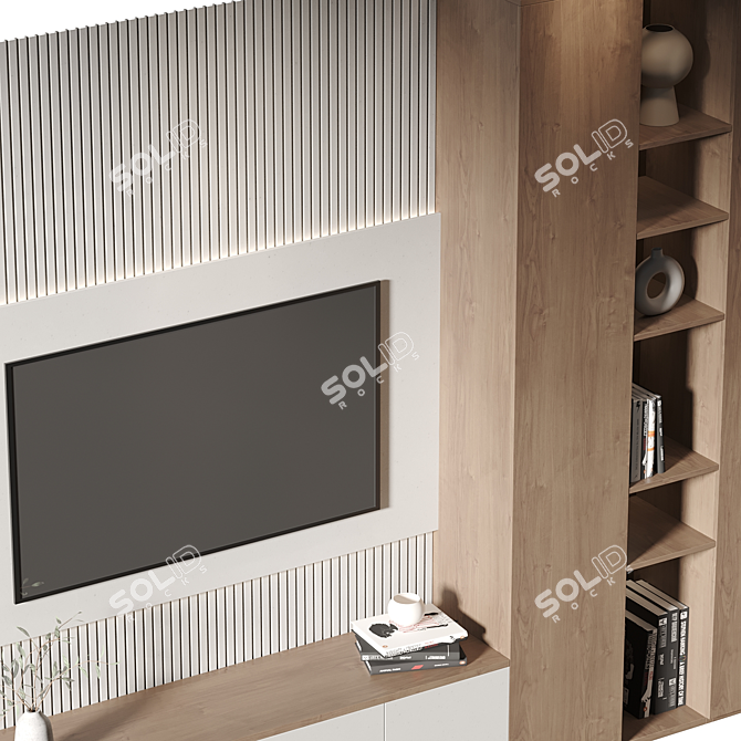 Modern TV Wall Set 042 3D model image 3