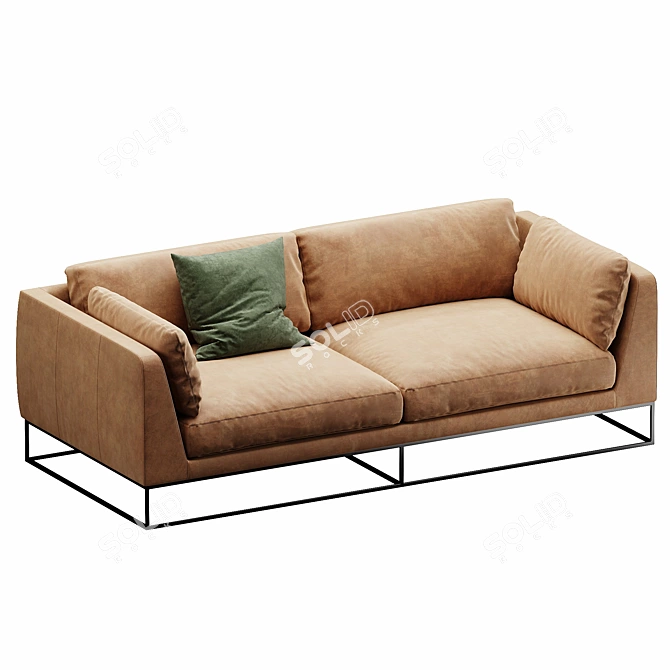 Delancey Leather Sofa - 88 3D model image 2