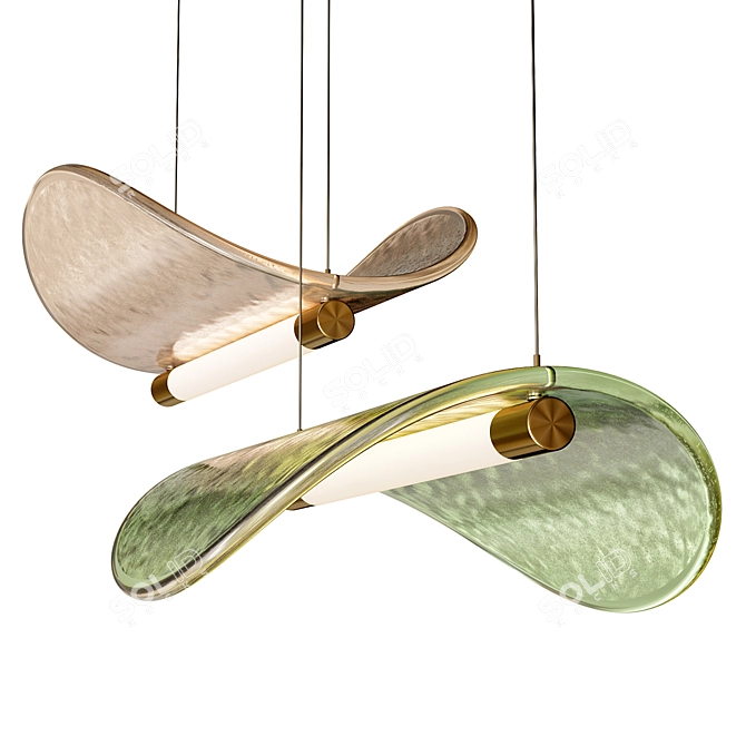 Sleek Manta Suspension Lamp: Paolo Castelli 3D model image 1