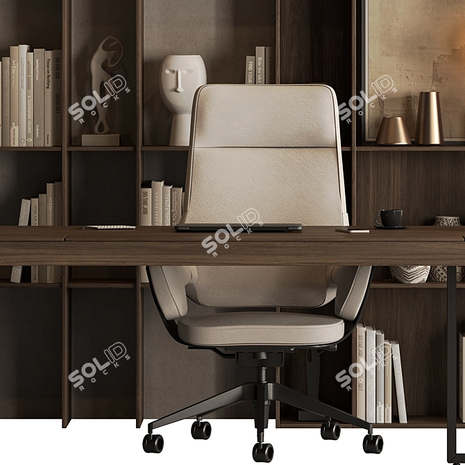 Executive Boss Desk - Modern Office 3D model image 3