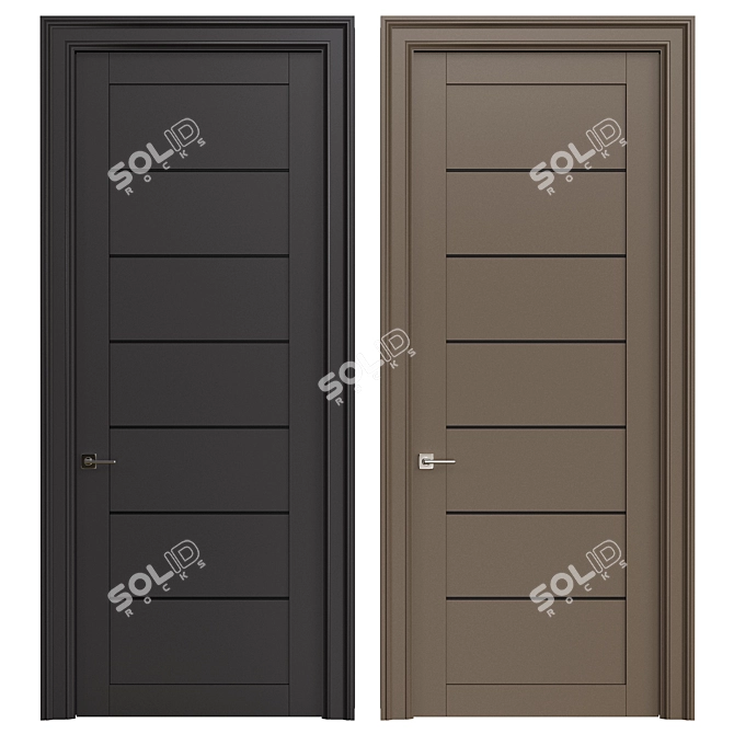 Modern Interior Door 3D Model 3D model image 2