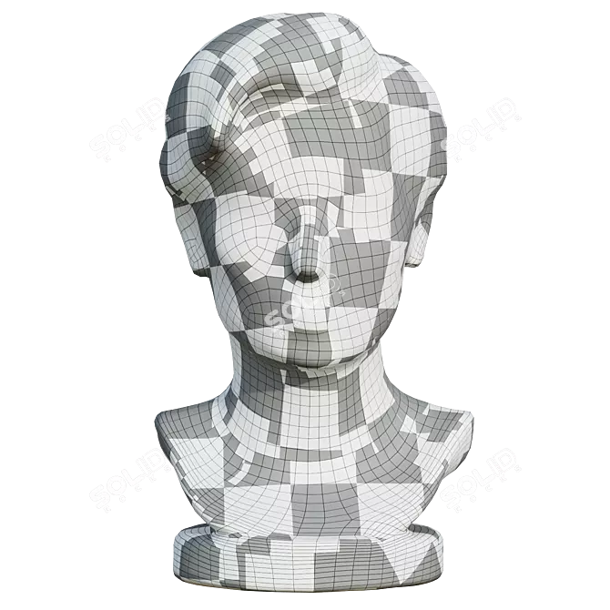 Pop Art Style Female Bust 3D model image 6