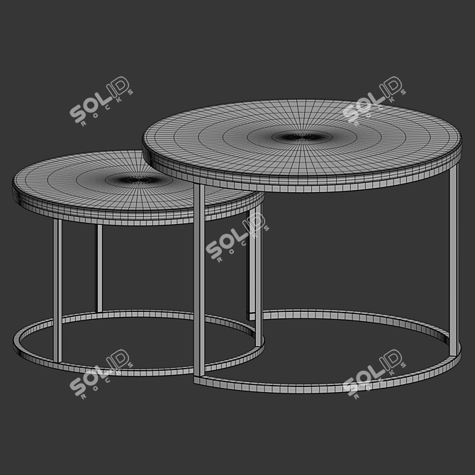 Modern Tango Coffee Table Set 3D model image 5