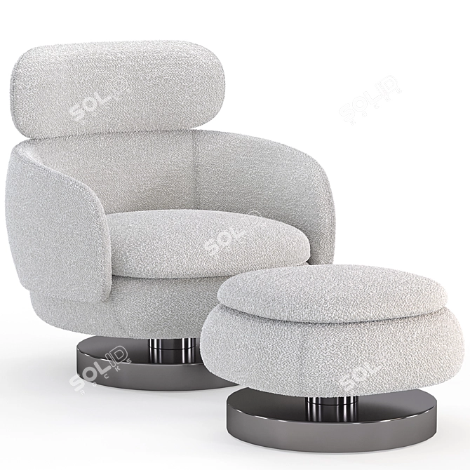  Minotti Vivienne Chair Ottoman 3D model image 1