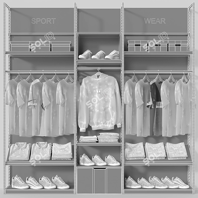 Sportswear Store Display Stand 3D model image 3