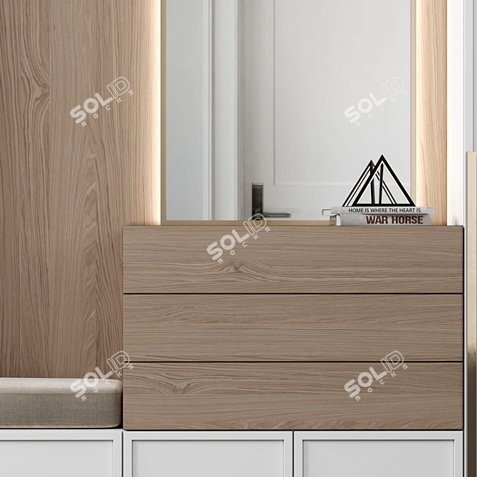Modular Hallway Storage Cabinet 3D model image 3