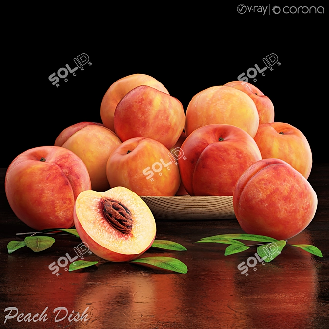 2015 Peach Dish 3D Model 3D model image 1