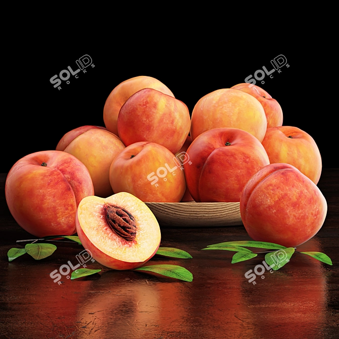 2015 Peach Dish 3D Model 3D model image 5