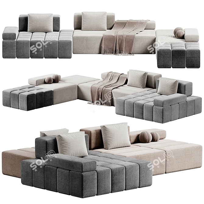 Contemporary Tetris Sofa Design 3D model image 4