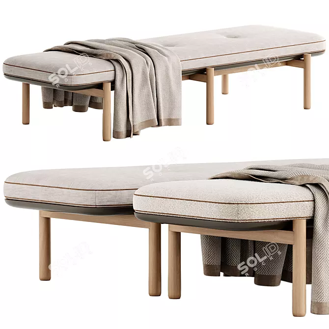  Frigerio STEPAN Fabric Bench 3D model image 1