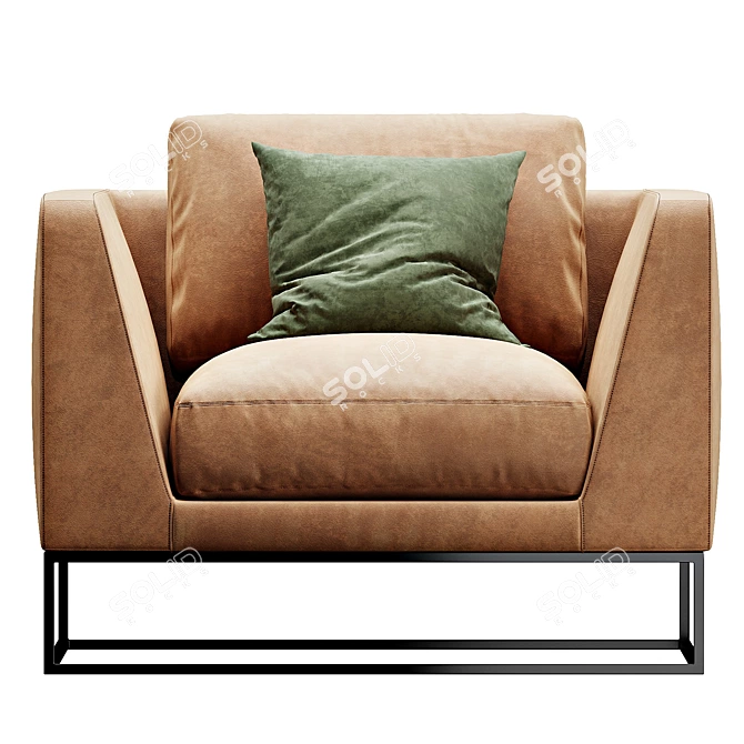 Crate&Barrel Delancey Leather Sofa 3D model image 6