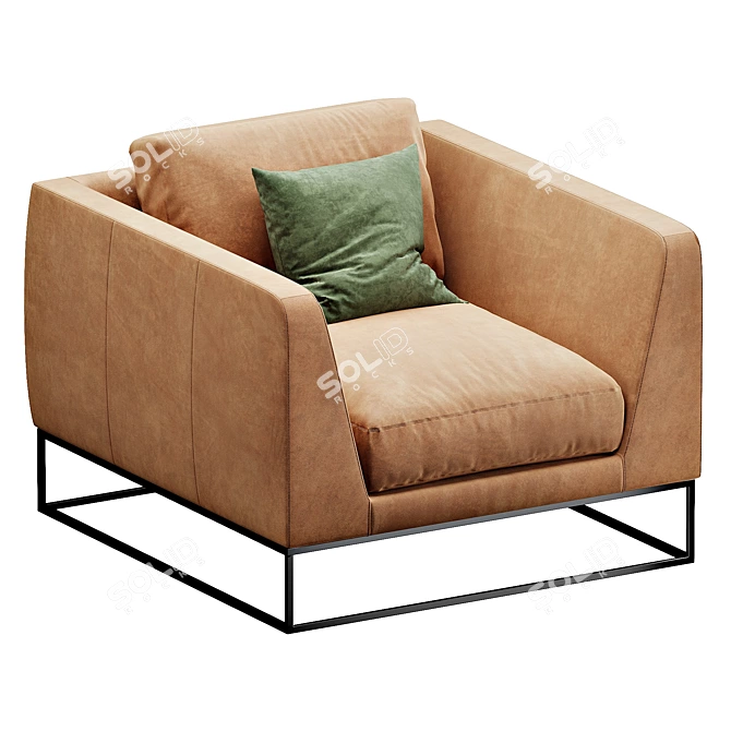 Crate&Barrel Delancey Leather Sofa 3D model image 7