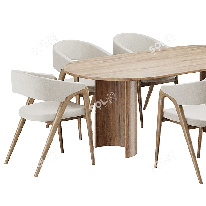  Modern Dining Chair Set 2016 3D model image 3