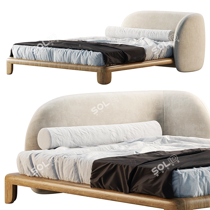 Luxury Comfort with Mozea Bed 3D model image 1