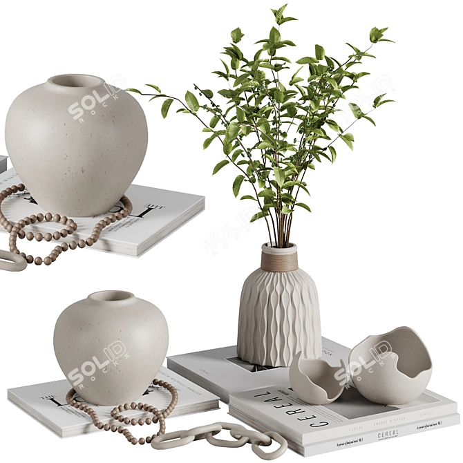 Elegant Decor Set with 60 Pieces 3D model image 1