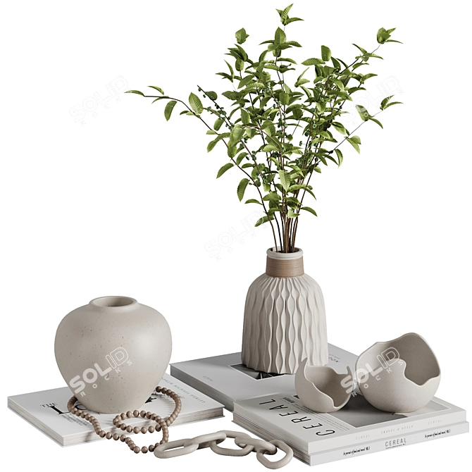 Elegant Decor Set with 60 Pieces 3D model image 2